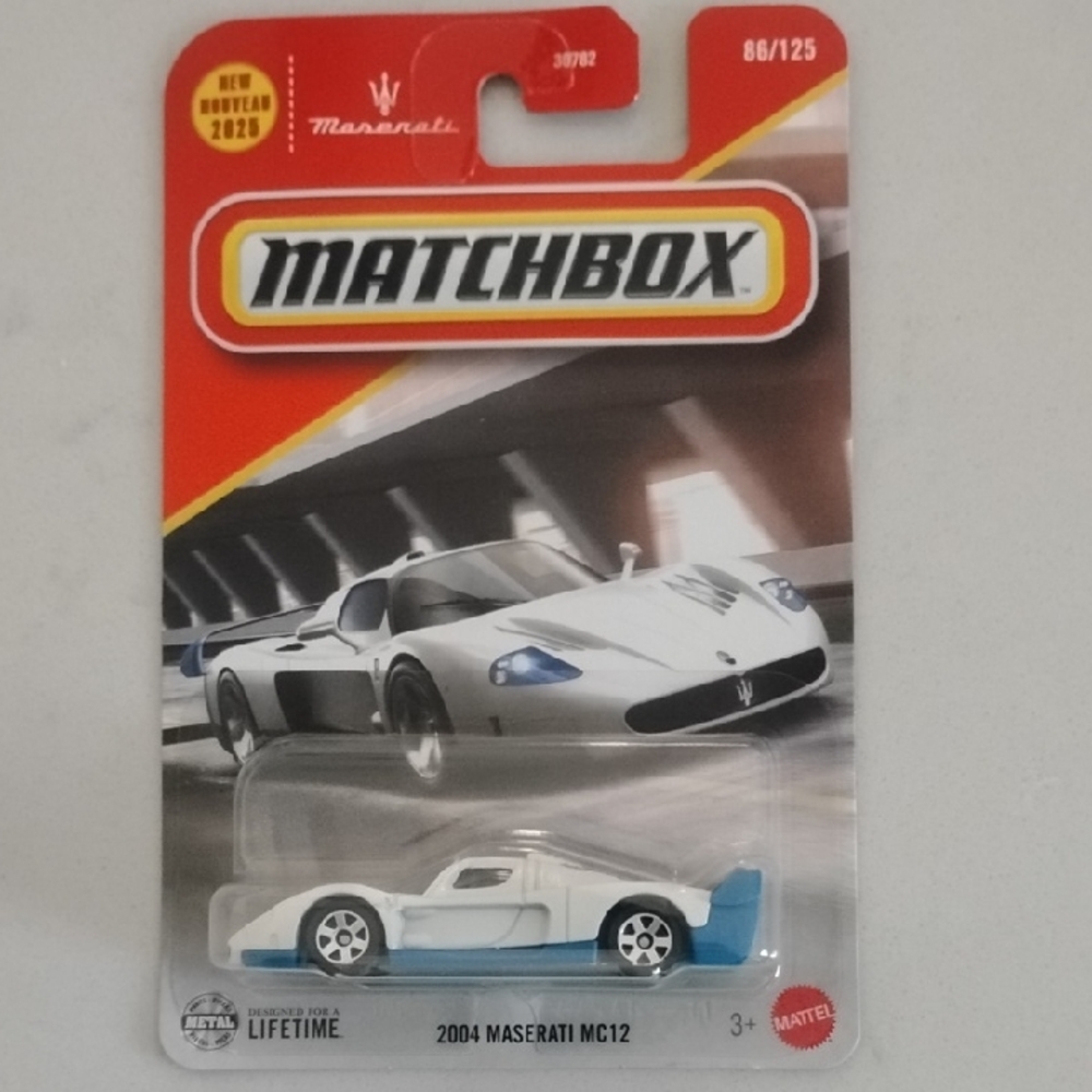 Mattel Matchbox Maserati MC12 - White and Blue